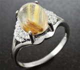 Изящное серебряное кольцо с рутиловым кварцем Серебро 925