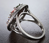 Серебряное кольцо с голубым топазом, танзанитами и разноцветными турмалинами Серебро 925
