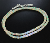 Серебряное колье из 277 эфиопских опалов 35+ карат Серебро 925