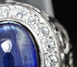 Ажурное серебряное кольцо с синим сапфиром Серебро 925