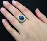 Ажурное серебряное кольцо с синим сапфиром Серебро 925