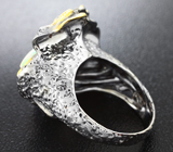 Серебряное кольцо с эфиопским опалом и гранатами