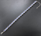 Элегантный серебряный браслет с синими сапфирами Серебро 925