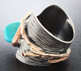 Серебряное кольцо с бирюзой и гранатом Серебро 925