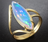 Золотое кольцо с кристаллическим опалом 3,32 карат Золото