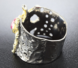 Серебряное кольцо с розовым сапфиром 1,86 карат Серебро 925