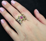 Серебряное кольцо с розовым сапфиром 1,86 карат Серебро 925