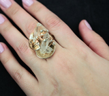 Серебряное кольцо с кристаллами бесцветного кварца Серебро 925