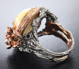 Серебряное кольцо с тигровым глазом Серебро 925