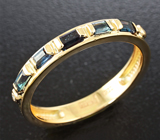 Золотое кольцо с александритами 0,44 карат и бриллиантами Золото