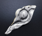 Элегантный серебряный кулон с жемчугом Серебро 925