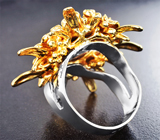 Золотое кольцо с фантастическим черным опалом 5,49 карат, цаворитами, рубинами и бриллиантами Золото