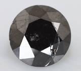 Кулон с черным бриллиантом и бесцветными цирконами