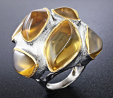 Серебряное кольцо с цитринами Серебро 925