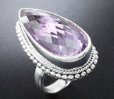 Серебряное кольцо с крупным аметистом Серебро 925