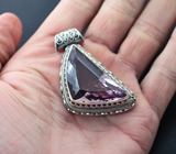 Массивный серебряный кулон с гигантским аметистом Серебро 925