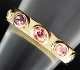 Золотое кольцо с александритами 0,53 карат и бриллиантами высоких характеристик Золото