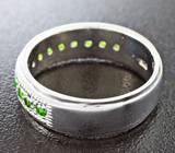 Стильное серебряное кольцо с диопсидами Серебро 925