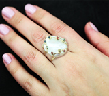 Золотое кольцо с жемчужиной барокко 18,37 карат и разноцветными сапфирами Золото