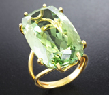 Золотое кольцо с зеленым аметистом 27,15 карат Золото