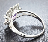 Прелестное серебряное кольцо с аметистом и цветной эмалью Серебро 925
