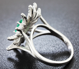Оригинальное серебряное кольцо с изумрудом Серебро 925