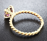 Золотое кольцо с розовым муассанитом 1,15 карат Золото