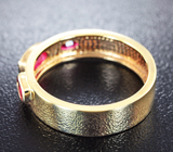 Золотое кольцо со землянично-красными шпинелями 1,01 карат Золото