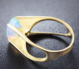 Золотое кольцо с ограненным эфиопским опалом топового качества 2,11 карат Золото