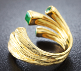Золотое кольцо с яркими изумрудами 0,8 карат Золото