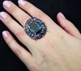 Серебряное кольцо с топазами и сапфирами Серебро 925