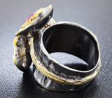Серебряное кольцо с рубином и жемчугом Серебро 925
