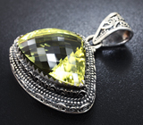 Серебряный кулон с лимонным цитрином Серебро 925