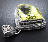 Серебряный кулон с лимонным цитрином Серебро 925