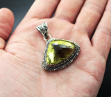 Серебряный кулон с лимонным цитрином Серебро 925