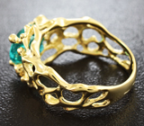 Золотое кольцо с «неоновым» апатитом 2,45 карат Золото