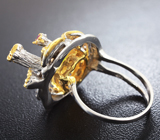 Серебряное кольцо с кристаллическим эфипским опалом, диопсидами и сапфирами Серебро 925