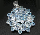 Красивейший кулон с голубыми топазами Серебро 925