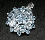 Красивейший кулон с голубыми топазами Серебро 925