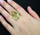 Золотое кольцо с зеленым аметистом 26 карат и бриллиантами Золото