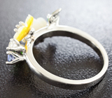 Прелестное серебряное кольцо с диопсидами, танзанитами и цветной эмалью Серебро 925