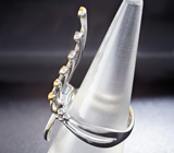 Серебряное кольцо с кристаллическим эфиопским опалом и сапфирами
