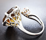 Серебряное кольцо с цитрином, спессартином и сапфирами Серебро 925