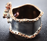 Серебряное кольцо с кристаллическим эфиопским опалом и самоцветами Серебро 925