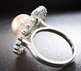 Эффектное серебряное кольцо с жемчужиной Серебро 925