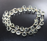 Колье из бриолетов зеленых аметистов 