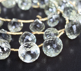 Колье из бриолетов зеленых аметистов 