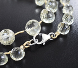 Колье из бриолетов зеленых аметистов 