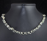 Колье из бриолетов зеленых аметистов 