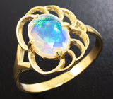 Золотое кольцо с ограненным эфиопским опалом 1,05 карат Золото